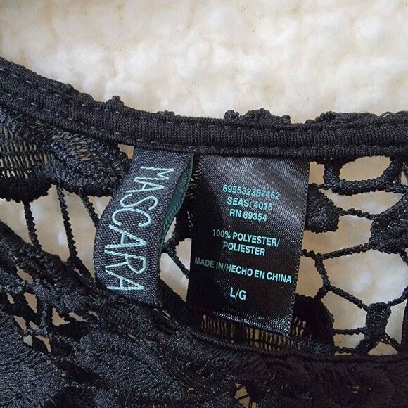 Mascara Blouse Knitted Womens Large Blue Long Sleeve Rear Zipper 100% Polyester - Picture 5 of 8